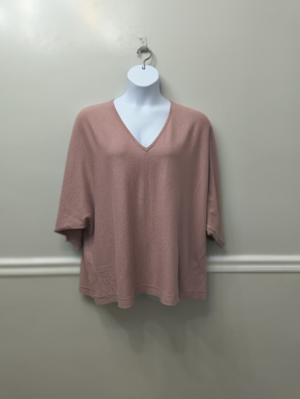 J. Jill Pink/Dusty Rose Relaxed Knit Tunic Top Plus 4X Career Minimalist Casual